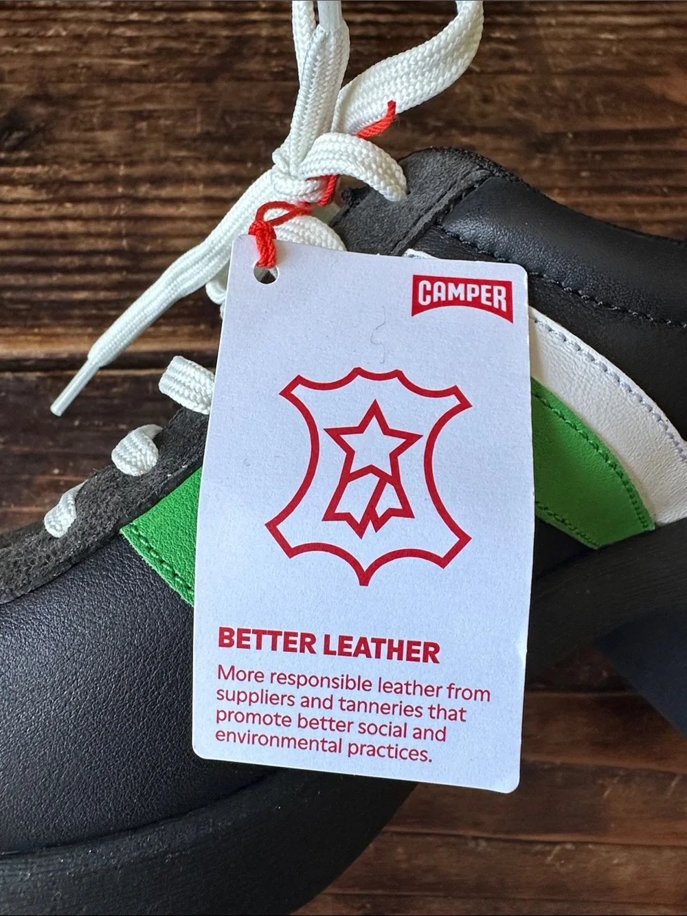 Camper Thelma Black Platform Lace-Up Athletic Shoes with Bright Green Panels